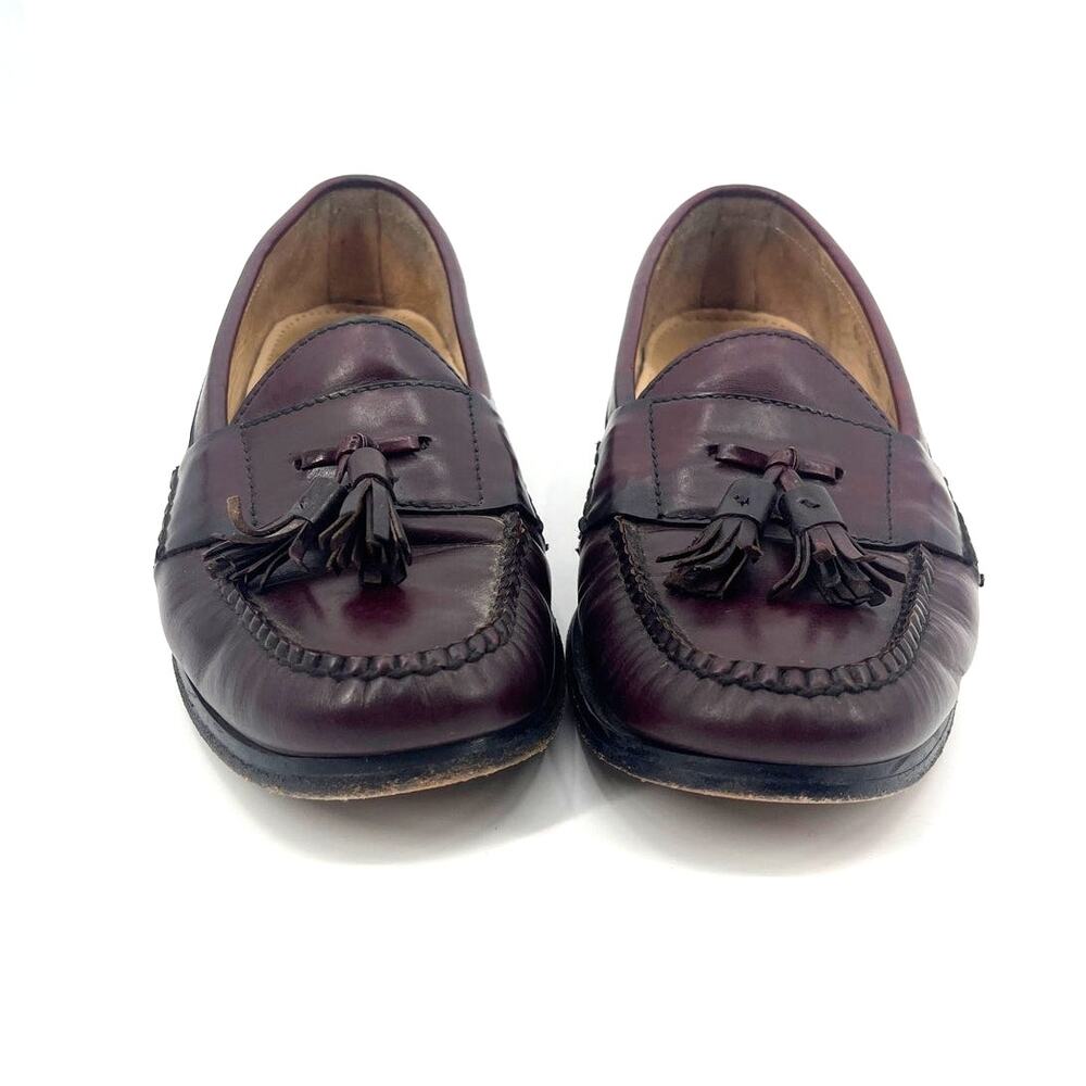 Vtg Cole Haan City Tassel Loafer Mens Dress Shoes 10B Burgundy Preppy 90 Ivy Y2K - Picture 3 of 12